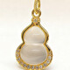 18K gold jade gourd pendant Fulu gourd gift noble elder gift mom birthday gift for girlfriend yellow chalcedony gourd