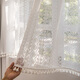 BEAN VINES HOME French lace gauze curtain American bedroom kitchen window bay window toilet half curtain short curtain door curtain partition golden cicada curtain Wan Kui yarn (rod type) tile 150 width * 80cm high one piece