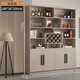 Yusenyi wine cabinet against the wall living room home red wine storage cabinet modern simple wine cabinet sideboard integrated entrance cabinet customization 180*200*30 modern door 4 doors milk tea color double door