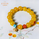 La Yun Feiyin Beeswax Bracelet for Women 10mm Original Design Southern Red Agate Accessory Gold Swallowing Beast Bracelet as a Gift for Girlfriend 10mm (with Certificate)