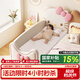 Yijiazhu children's bed spliced bed extra wide bed spliced bedside bed girl princess bed crib spliced large bed adult can sleep Hello KT joint model 160*60 latex coconut palm mattress