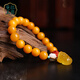 Manla Yupei Natural Beeswax Pixiu Bracelet Women's DIY Nanhong Accessories Chicken Fat Yellow Amber Ball Bracelet 10mm Style 1