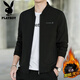 Playboy (PLAYBOY) jacket men's coat men's autumn and winter tops casual trendy slim baseball uniform black 2XL