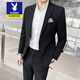 Playboy high-end suit suit for male groom and best man wedding suit Korean style slim fit Korean style lapel collar dress suit for men gray single coat 2XL recommended 135-150Jin Jin is equal to 0.5 kg