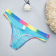 Bear plus size 0 sexy gay color see-through thong gay transparent thong rainbow white rainbow belt transparent tulle feeling thong S