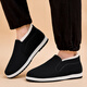 KINGXIAOJING old Beijing cloth shoes men's winter plus velvet warm wool 2025 autumn new thick cotton shoes for the elderly wool style wear-resistant black beef tendon sole 41
