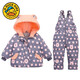 G.DUCKKIDS little yellow duck baby down jacket suit children's new overalls warm winter jacket children's suit complete set gray 80