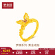 Mengjinyuan gold ring, ancient filigree butterfly pure gold enamel ring, three gold wedding, about 3.48g (live ring)
