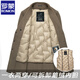 ROMON mid-length double-sided woolen coat men's autumn and winter coat business casual removable goose down lining windbreaker camel removable goose down lining thick XL 180 recommended 145-160 Jin Jin equals 0.5 kg