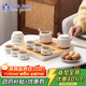 SUSHI CERAMICS herbal gray glaze Kung Fu tea set solid wood handle double-sided teapot bamboo surface water storage saucer gift box J0506