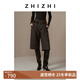 ZHIZHI Siguile all-wool six-point wide-leg shorts retro versatile 25 winter new model Nutshell Brown XS