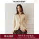 MAXRIENY Shopping mall same style French retro knitted lace shirt women's 25 winter slim long-sleeved top cream S