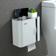 Shantou Lincun bathroom tissue box toilet paper paper roll toilet paper household wall-mounted punch-free waterproof storage rack milk white waterproof magnetic door opening paper universal