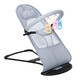 Hassen Bear baby rocking chair, a magic device for coaxing babies, baby cradle chair, recliner, foldable and adjustable rocking chair, suitable for all seasons, red double net + baby pillow + mosquito repellent buckle + suitable for all seasons, toy set + mosquito net