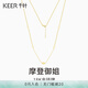 Chiba Jewelry 18k gold woven crafts chain tag Modern Royal Sister light luxury ins style necklace birthday gift for girlfriend 18K gold necklace/40+5cm chain length about 45cm