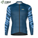 Lampada professional tight-fitting men's road cycling jersey long-sleeved top spring and autumn cycling clothing ocean blue XL