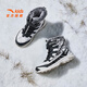 ANTA children's cotton shoes, boys' shoes, 2025 winter new velvet warm long boots, snow boots, non-slip cotton boots, ivory white/black-3 40, foot length about 25cm