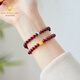 Bailuoqi Xiangxi original mineral cinnabar bracelet for women multi-circle beeswax beaded turquoise transfer bead bracelet beads 6mm