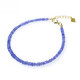 Fat Donglai same style tanzanite bracelet for men and women East China Sea crystal agate jade jade blue gemstone loose beads engraved faceted 925 silver bow style about 3mm