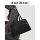 KONIKONI Women's Handbag Large Capacity Shoulder Bag Genuine Leather Bowling Tote Bag Women 2026 New Autumn and Winter Boston Black
