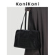 KONIKONI Women's Handbag Large Capacity Shoulder Bag Genuine Leather Bowling Tote Bag Women 2026 New Autumn and Winter Boston Black