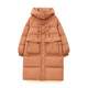 LISM shopping mall same style high-end down jacket white duck down jacket women's mid-length thickened Korean version loose loose black khaki color 2XL XXL suitable for weight 141b