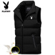 Playboy Stand Collar Down Vest Men's Winter New Youth Warm Vest Waistcoat Loose Vest Jacket 9998 Black L Recommended to wear 110-120 Jin Jin equals 0.5 kg