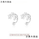 Flash engraved old phoenix same style pure silver 9999 flower earrings anti-allergic curved hook to support ear piercing pure silver earrings lucky come pure silver flower three curved hooks one pair high quality