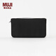 无印良品（MUJI） 聚酯纤维 护照夹 带透明内袋驾驶证行驶证件护照本卡包 ZF0S114 黑色 约宽23.5×长13×厚度2.5cm
