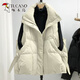 Woodpecker thickened down cotton vest women's short loose slim fashionable cotton vest outer wear autumn new vest black L recommended 105-125Jin Jin equals 0.5 kg