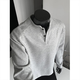 American Henry Collar Sweatshirt Men's Winter Trendy Brand Heavy 380g Casual Loose High Street Polo Shirt Men's White XL