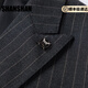 Shanshan (SHANSHAN) light luxury brand men's suit casual gray striped slim double-breasted suit suit for men gray striped XL 175