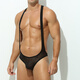Ayi men's body shaping jumpsuit T-shaped mesh breathable low-waist sexy briefs ultra-thin transparent summer black_T-shaped M _L