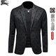B PRORSUM Burberry European Station Spring and Autumn Youth Thin Section Autumn Long Sleeve Large Size Men's Popular Handsome Suit Men's Fashion Black M