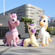 Shangyi 2026 Fiberglass Cartoon Horse Sculpture Commercial Space Festival Display Shopping Mall Plaza Cartoon Theme Decoration Ornaments Customized