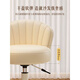 Japanese Unprinted Cream Style Makeup Chair Home Chair Backrest Dressing Table Stool Bedroom Lift Swivel Chair A Stool Slip Standard Five Claws Beige - Three-Proof Microfiber Leather - Explosion-Proof Air Rod