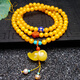 Yogurt natural chicken fat yellow beeswax 108 multi-circle bracelet amber gourd bracelet three-circle style (about 80 beads) beads 6mm