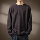 Lanlingfang American tough guy retro Henry collar sweater for men 2025 spring and autumn new high-end heavyweight casual bottoming sweater for men classic coffee S_suitable for 90-110Jin Jin is equal to 0.5 kg