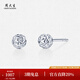 Chow Tai Sang platinum ball earrings for women pt950 platinum flower ball earrings birthday gift for girlfriend, fashionable platinum earrings 1.58g