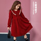 ASK JUNIOR New Year's wear, girls' skirts, winter clothes, children's lapels, velvet glitter princess skirts, performance clothes, red 140