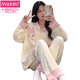 Modal Pyjamas für Frauen im Herbst Cardigan Langarmhosen Anzug für Herbst Damen 2024 New Cartoon Frühling Herbst Winter Home Clothing 3882 XL [115-140Jin [Jin gleich 0,5 kg]]