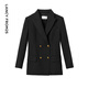 Langzi pure wool high-end slim fit black professional formal temperament suit jacket 2025 spring new suit for women black M