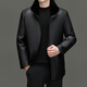 KINGBOX Genuine Leather Down Jacket Men's Medium Long Stand Collar Leather Jacket Mink Fur Collar Removable Liner Large Leather Jacket Flagship Official Black Black Fur Collar L 175 120-135Jin Jin is equal to 0.5 kg