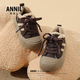Annil children's cotton shoes spring velvet children's shoes girls 2026 new baby shoes girls sneakers two cotton Birkenstock shoes dark brown velvet thickened 28 recommended foot length 16.5-17.1cm