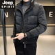 JEEP SPIRIT мужской пуховик короткий стиль красивый зимний тонкий модный бренд теплый 2025 новая модная тонкая однотонная куртка черного цвета M 90-100Jin Jin равна 0,5 кг