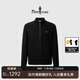 Biyinlefen 16-needle wool autumn men's fashion casual commuting outdoor warm skin-friendly stand-up collar jacket for men 07 black XL