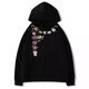Hooded velvet sweatshirt autumn and winter new fashion cartoon small new print versatile casual trendy top msn x-W789 velvet white gray M