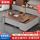 Zhongsheng Office Furniture Light Luxury High-end Boss Desk Office Simple Modern Manager Desk E0 Class Environmentally Friendly Boss Desk and Chair 2.2 Meter Table Type B - No Light + 2.4 Meter File Cabinet