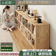 Small craftsman bookshelf solid wood floor-standing one-piece grid cabinet living room home simple storage rack log color 8-grid cabinet