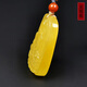 Amber School, one thing, one picture, one certificate, beeswax pendant for men, natural amber, chicken fat yellow, perfect gift, pendant, 5.1g, 22*35*8mm